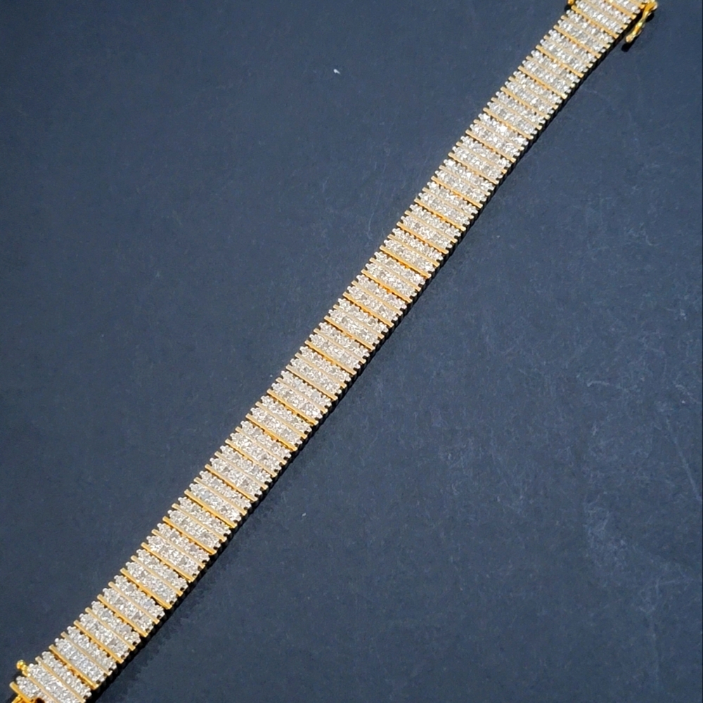 Designer BR KRN Two Tone Tennis Bracelet 7 inch NWT